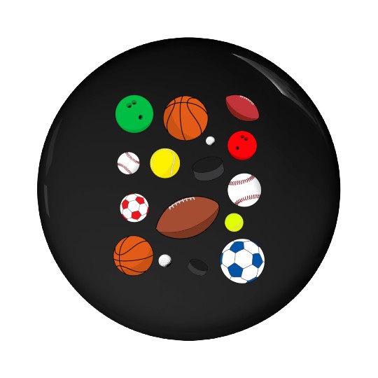 Colorful Sports Balls Pin Buttons
