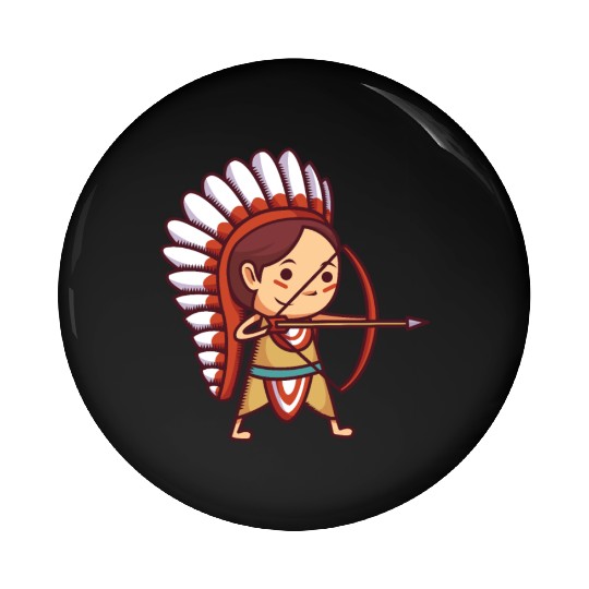 Native American Archer. Pin Buttons