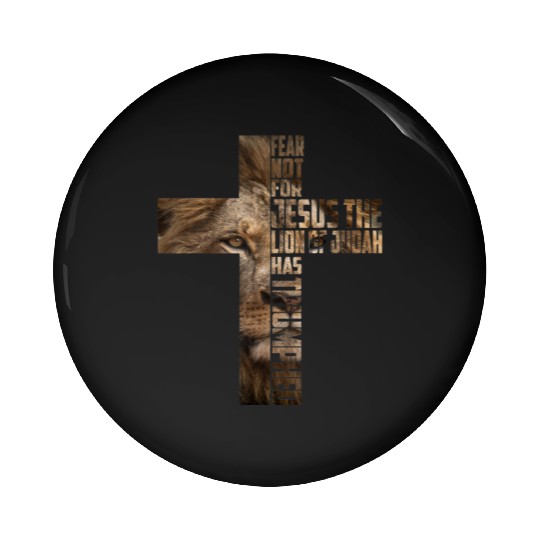 Jesus Lion Judah Cross Faith Christ Gift Pin Buttons