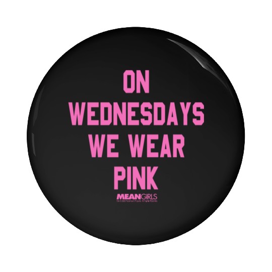 Mean Girls Pink On Wednesday Square Text Pin Buttons