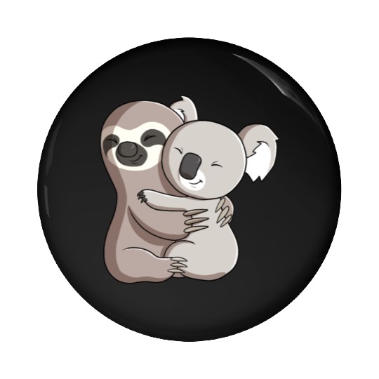 Sloth and Koala Hug Pin Buttons