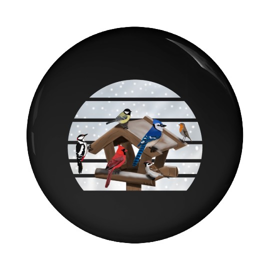 Birds Bird House Cardinal Blue Jay Robin Sparrow Pin Buttons