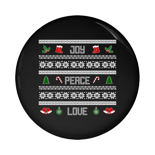 65 MCMLXV JOY PEACE LOVE CHRISTMAS SWEATER DESIGN Pin Buttons
