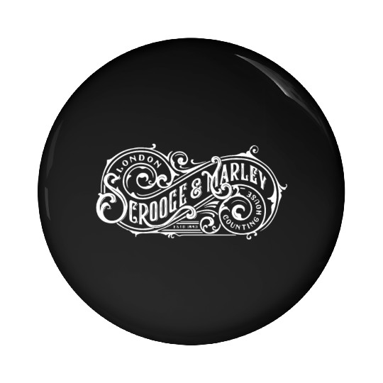 Scrooge and Marley Counting House Christmas Carol Pin Buttons