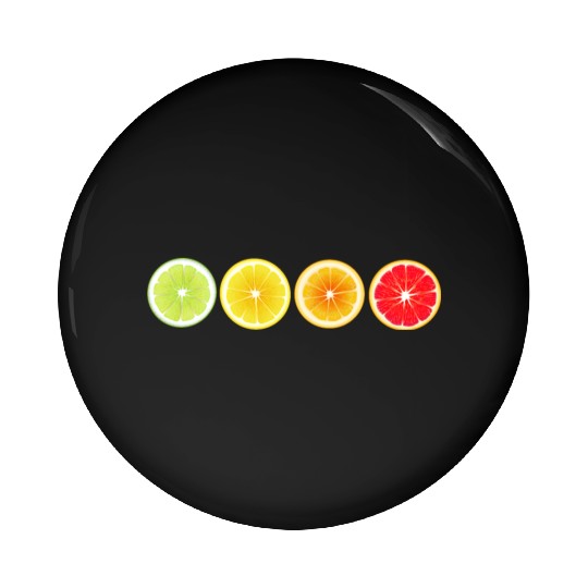 Lime Lemon Orange Vitamin Citrus Wheels of a Pin Buttons