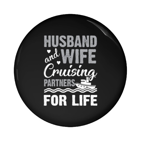 Cruising Partner Couple Cruise Ship Husband Wife Pin Buttons