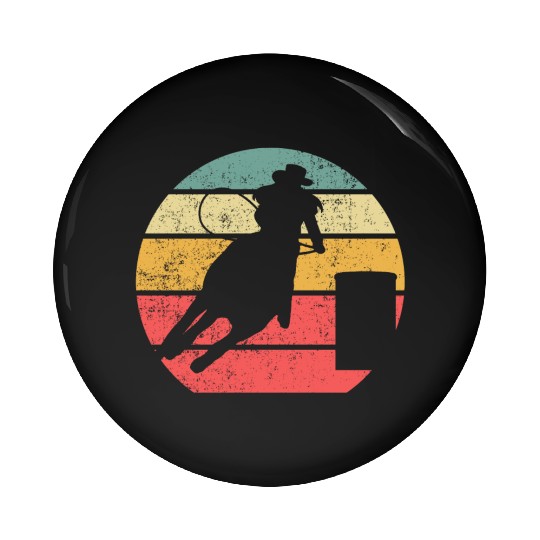 Barrel Racing Retro Pin Buttons