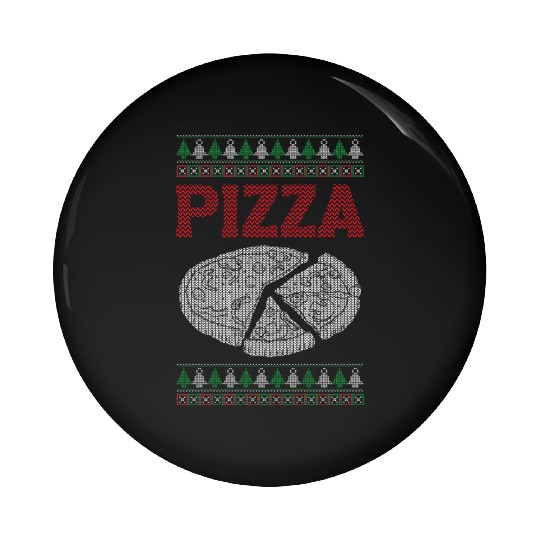 Christmas Pizza Lover Funny Winter Holiday Gift Pin Buttons