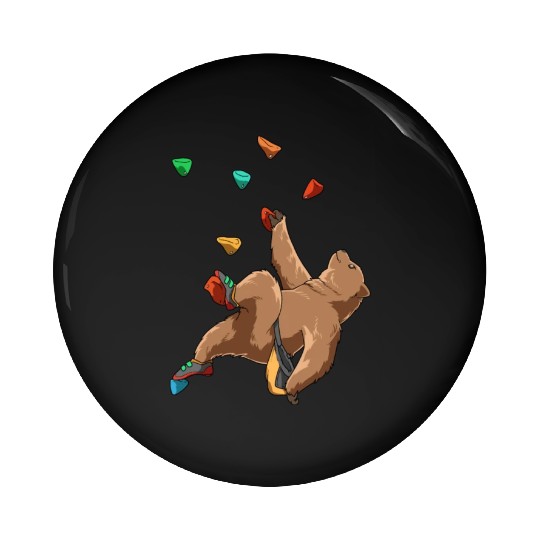 Grizzly Bouldering and Rock Climbing Gift Pin Buttons