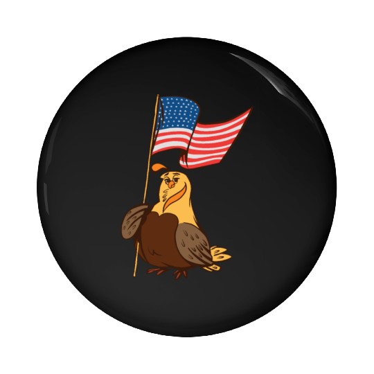 US Quail patriot with banner cute cartoon quail Pin Buttons