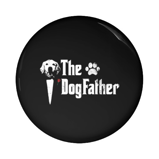 Mens The Dogfather Golden Retriever Dog Dad Father Pin Buttons
