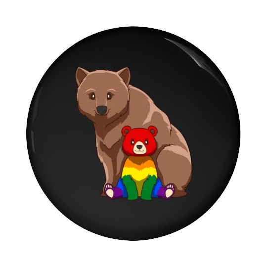 Cute LGBTQ Gay Mama Bear Gift Pin Buttons