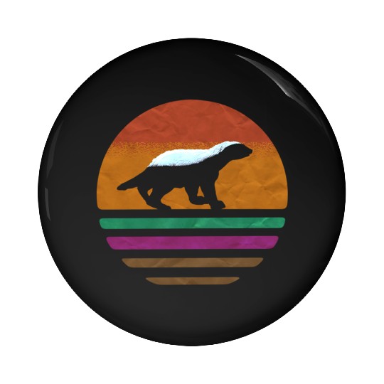 Vintage Honey Badge Animal Lover Zookeeper Retro Pin Buttons