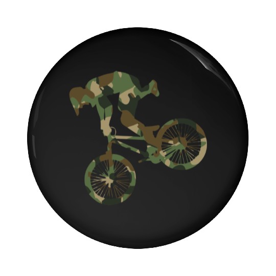 Vintage BMX Bike Racing Camouflage Pin Buttons
