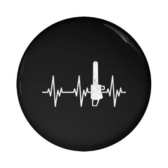 Chainsaw Heartbeat Lumberjack EKG Tree Work Pin Buttons