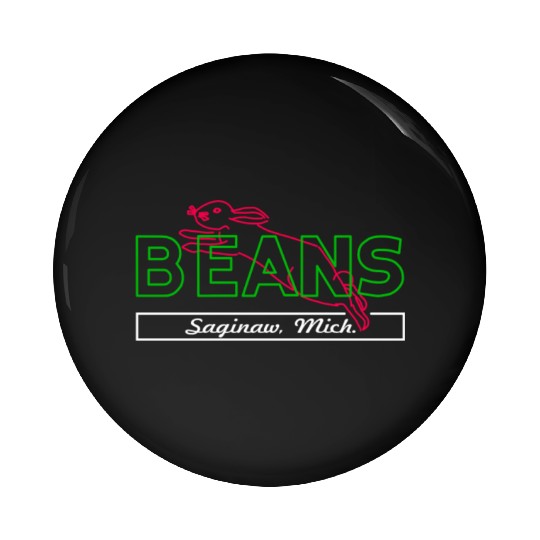 Beans Bunny Saginaw Michigan Nostalgia Pin Buttons