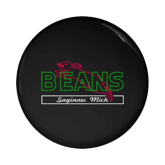 Beans Bunny Saginaw Michigan Nostalgia Pin Buttons