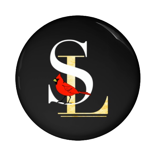 Saint Louis Red Cardinal Dress Elegant Font Design Pin Buttons