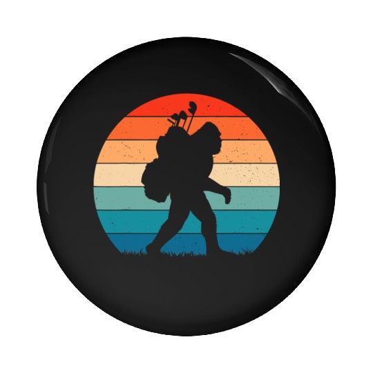Bigfoot Golf Vintage Retro Sasquatch Playing Gol Pin Buttons