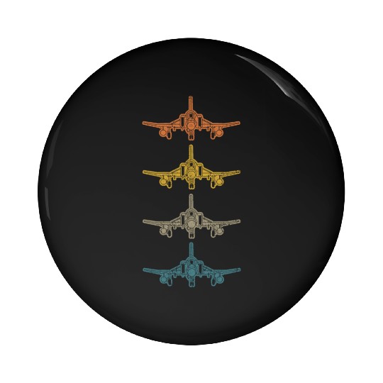 Retro F-4 Phantom Fighter Jet Vintage F4 Airplane Pin Buttons