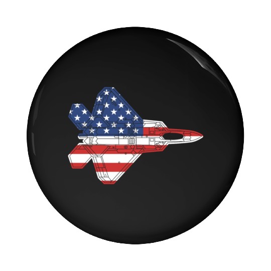 F-22 Raptor Fighter Jet Airplane American Flag F22 Pin Buttons