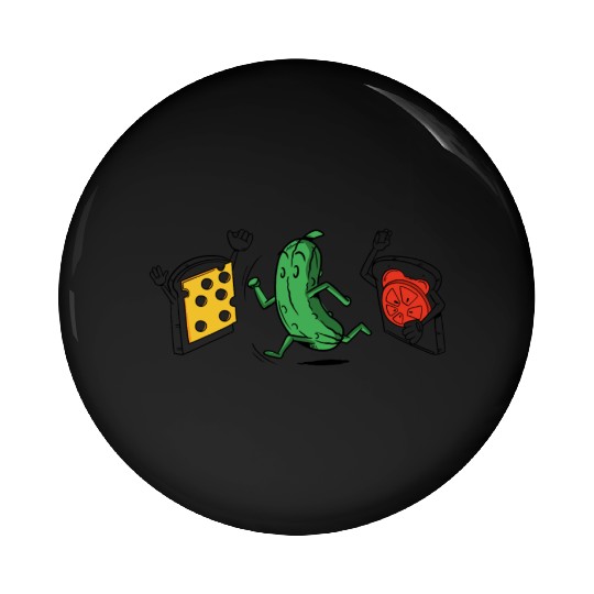 Baseball Pickle Runner Tomato Cheese Sandwich Joke Pin Buttons