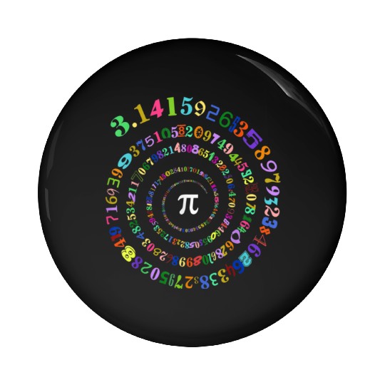 Pi Day Spiral Pi Math Number Symbol 3 14 Pin Buttons