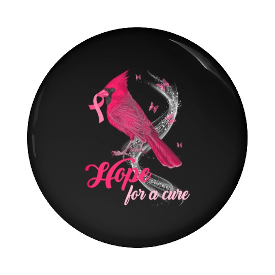 Breast Cancer Cardinal bird hope for a cure Pin Buttons
