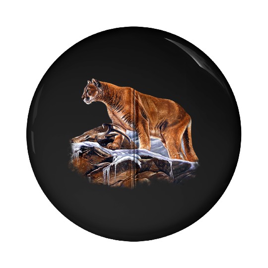 Mountain Lion Cougar Pin Buttons
