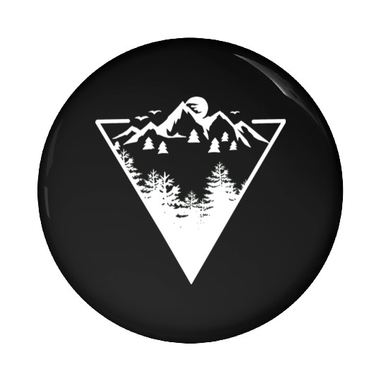 Triangle frame artwork with wilderness landscape Pin Buttons