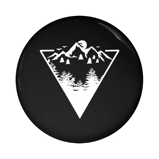 Triangle frame artwork with wilderness landscape Pin Buttons