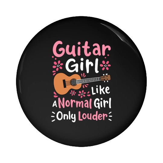 Guitar Girl Guitarist Guitar Player Pin Buttons