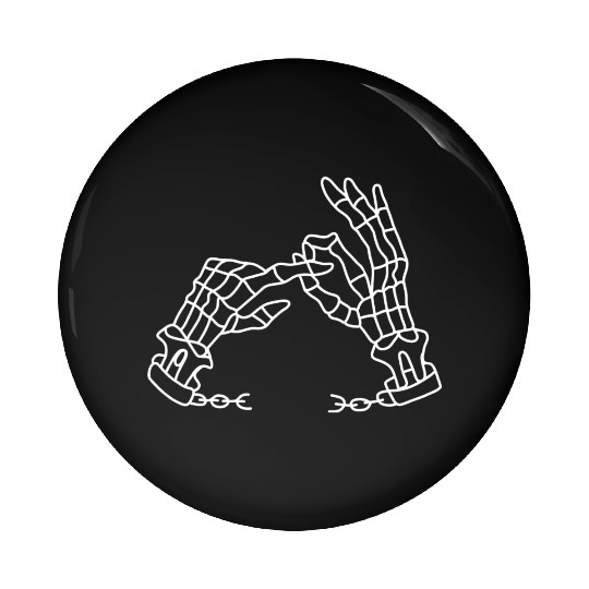 Skeleton Hands Funny Pin Buttons