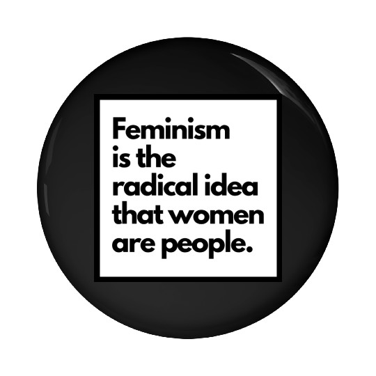 Feminism solid back sticker Pin Buttons