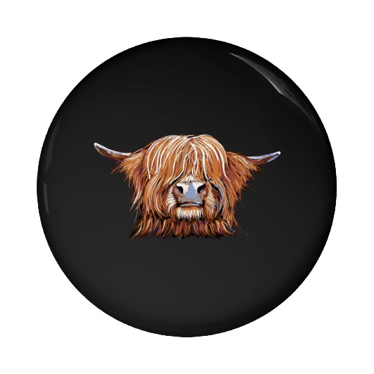 Highland Cow Print Animal Print ' Charmer ' Pin Buttons