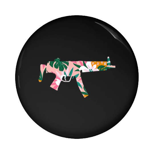 Tropical Gun Lover Firearm Beach Hawaiian Gift Pin Buttons