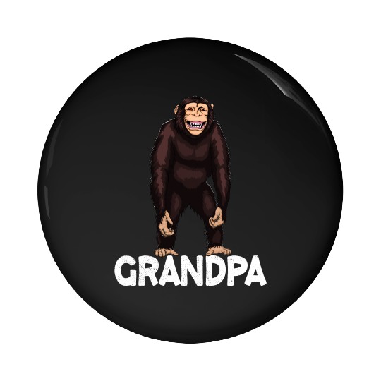 Monkey Grandpa Chimpanzee Pin Buttons