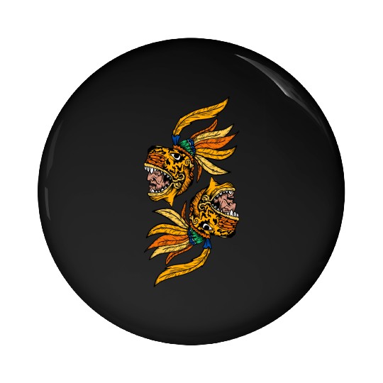 Aztec Warior Jaguar Maya Inca Culture Pin Buttons