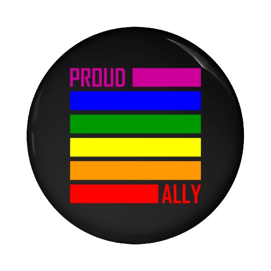PROUD ALLY FLAG LGBT Pride Month LGBTQ Rainbow Pin Buttons