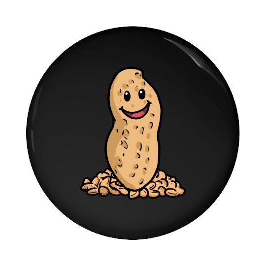 happy Peanuts Nuts Kids Baby Snack Illustration Pin Buttons
