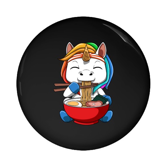 Anime Ramen Unicorn Noodle Soup Pin Buttons