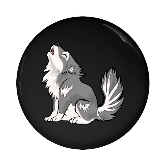 Cute Baby Howling Wolf Cub Gifts Animals Lover Pin Buttons