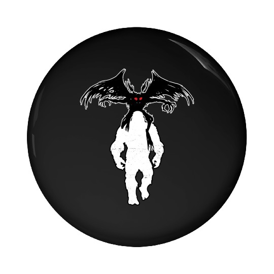 Bigfoot Riding Mothman - Funny Sasquatch Myth Pin Buttons