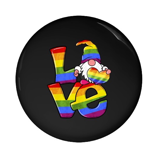 Love Gnome Heart Trans Gay LGBTQ Pride Month Pin Buttons