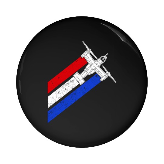 V-22 Osprey Helicopter Red White Blue Contrails Pin Buttons