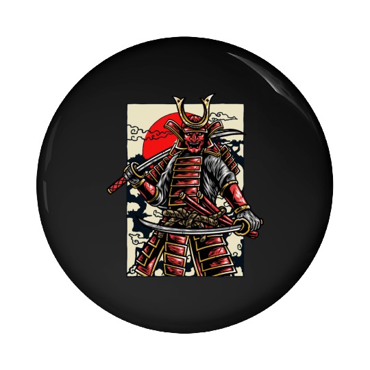 Katana Samurai Ninja Japan Shinobi Warrior Gift Pin Buttons