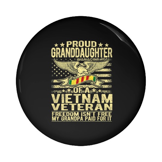Veteran Gift-Granddaughter Of Vietnam Veteran Us F Pin Buttons
