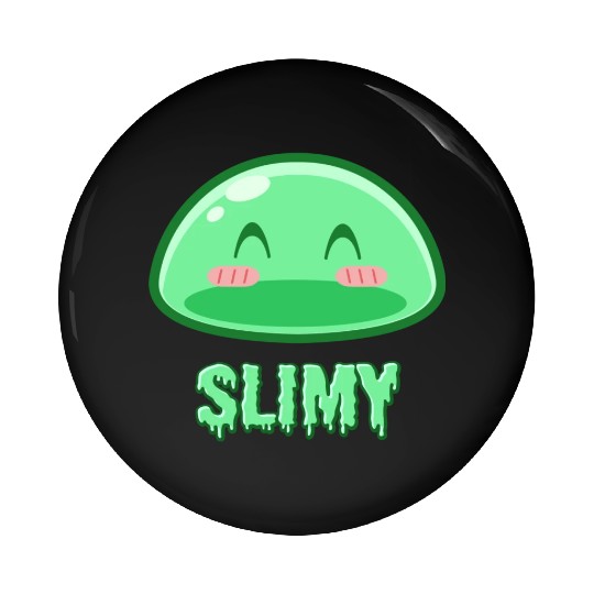 Cute Green Dungeon Slime Monster Weird Anime Pin Buttons