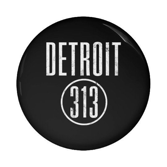 Detroit 313 Area Code Vintage Pin Buttons