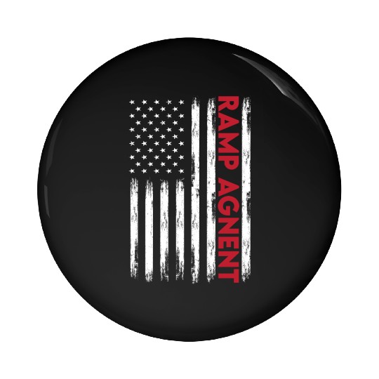 Ramp Agent USA Flag Pin Buttons